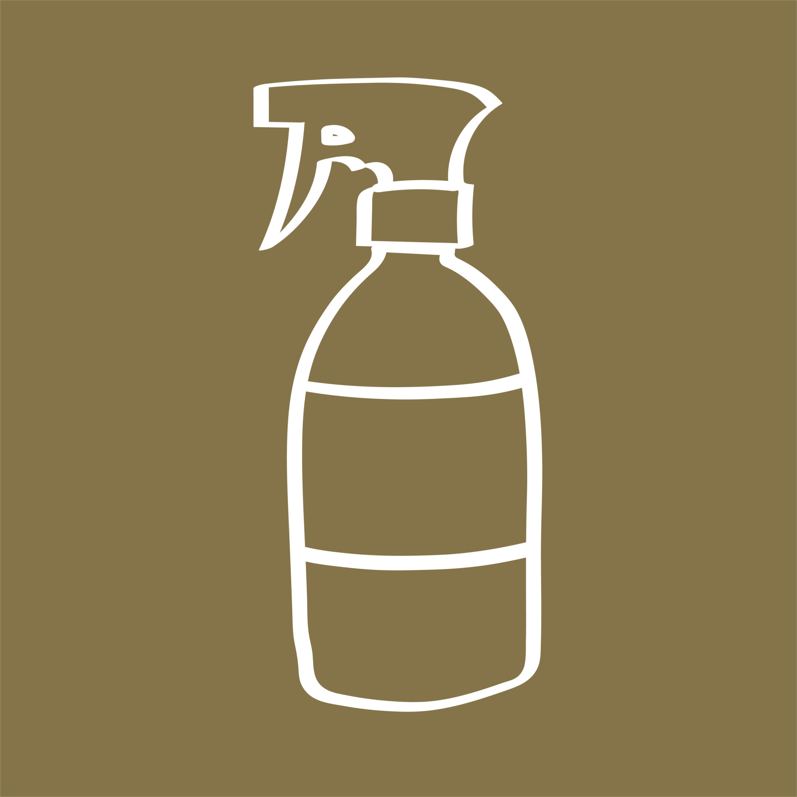 Hand drawn spray bottle cleaning solution